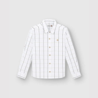 Camisa branca quadriculada infantil da marca Carinhoso.