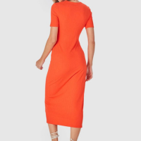 Vestido midi laranja feminino