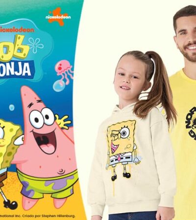 Bob Esponja estampa moletom infantil e camiseta masculina na nova coleção de Malwee e Malwee Kids
