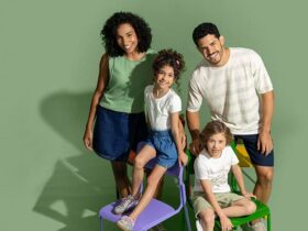 Família veste peças da malwee em oferta na Black November